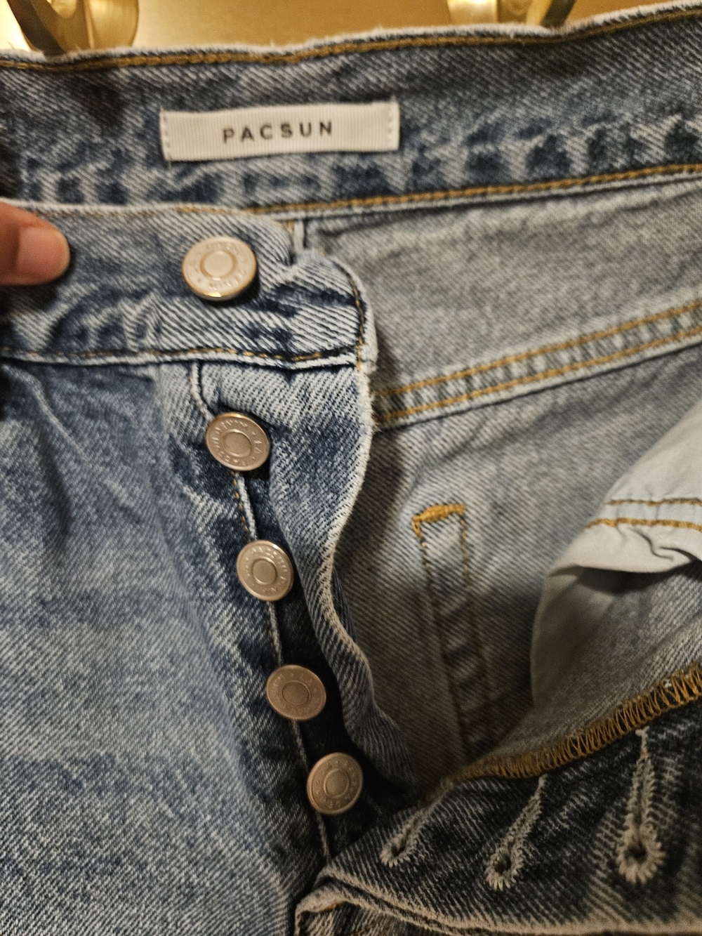 2 PacSun Jea S Light Blue High-Waist Button-Fly And Black High Rise Jeans